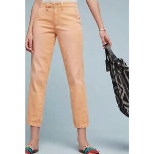 Anthropologie Relaxed Chino Pants In Peach Sz 27 Relaxed